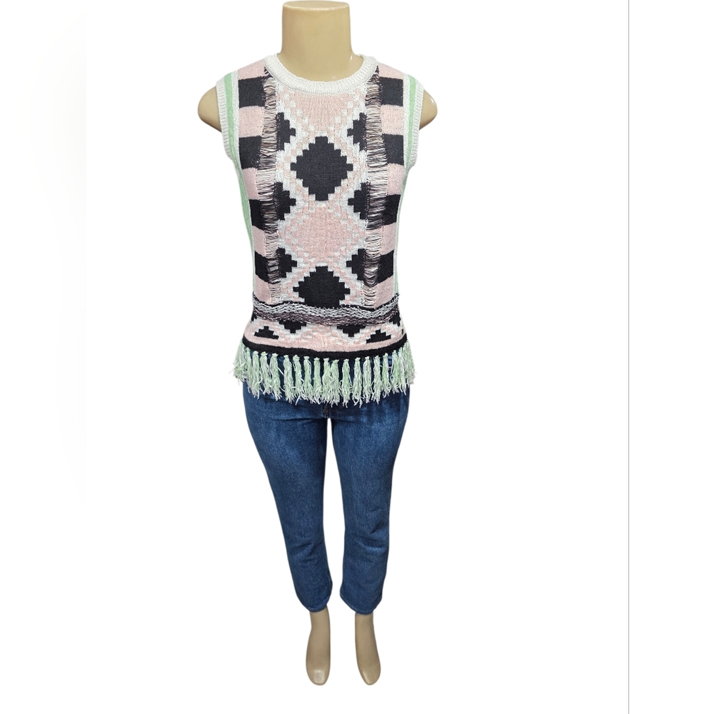 Maison Scotch & Soda‎ Woven Knit Fringe Shirt